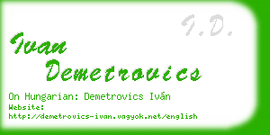 ivan demetrovics business card