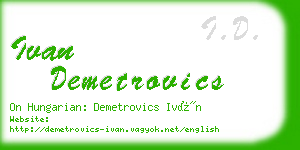 ivan demetrovics business card